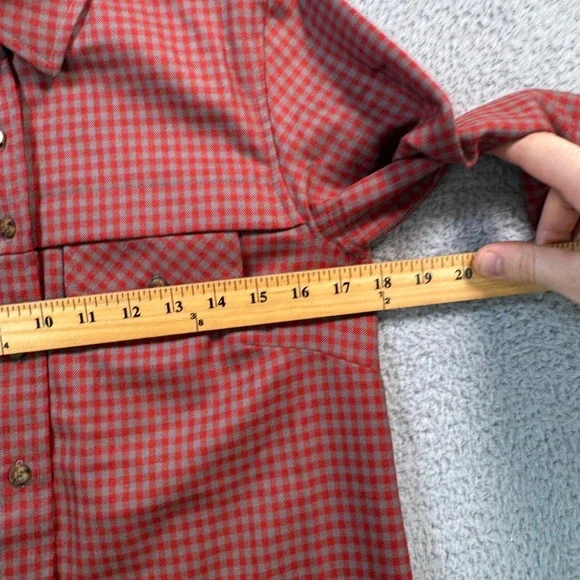 Pendleton Womens‎ Portland Collection Plaid Wool Shirt Size S Red Grey Button Up - Picture 4 of 7